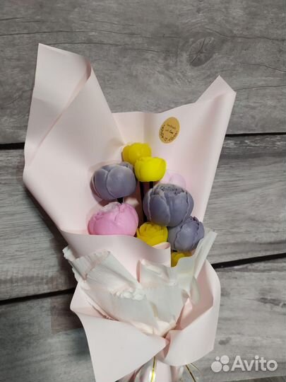 Подарок на праздник, букет из мыла