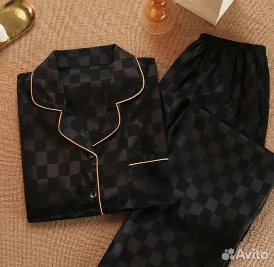 Пиж13. Черный пижамный костюм XL (170/92A)