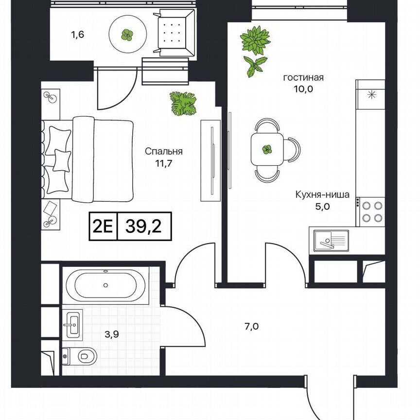 1-к. квартира, 39,2 м², 9/17 эт.