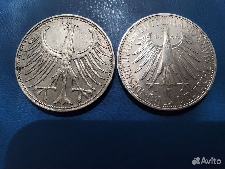 5 марок ГДР. Серебро