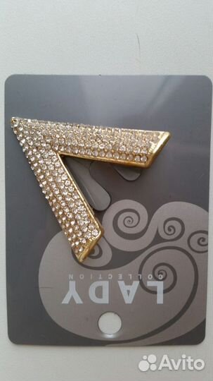 Булавка декор и брошь - буква Л или V