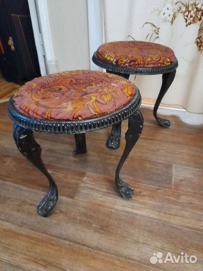 Старинный банкетка пуфик табурет 2штуки