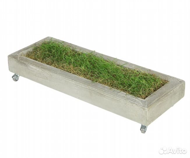 Интерьерное кашпо прямоугольное на колесиках