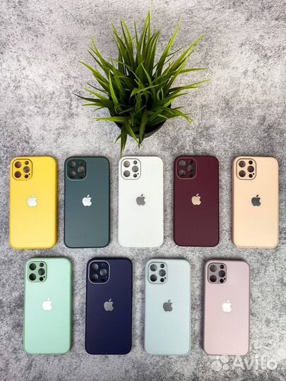 Матовые стеклянные чехлы для iPhone 11/12/13/14