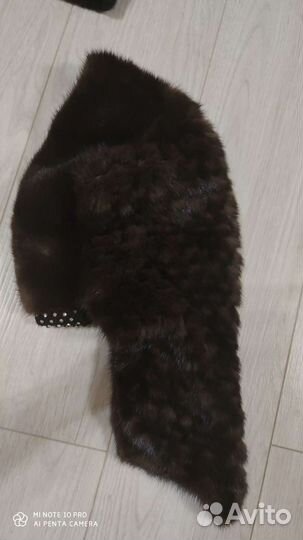 Новая норковая шапка-косынка