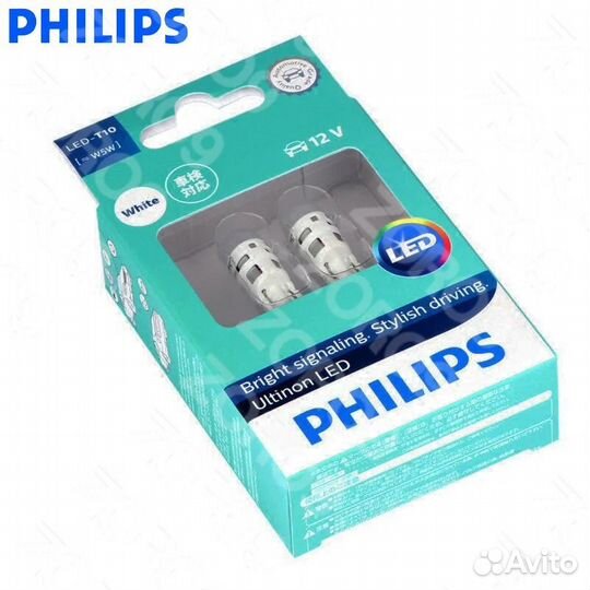 Габаритные светодиодные лампы Philips W5W T10