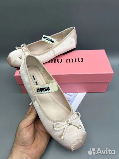 Балетки атласные Miu Miu 