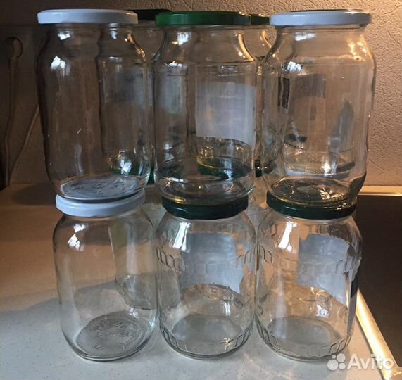 0,9л /100шт банки стекло с винтовыми Крышками