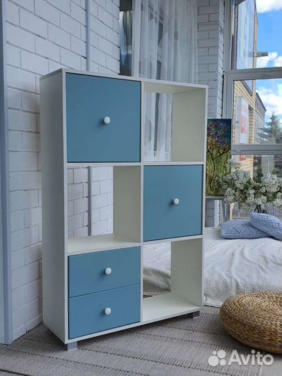 Новые стеллажи 6 клеток с ящиками и дверками