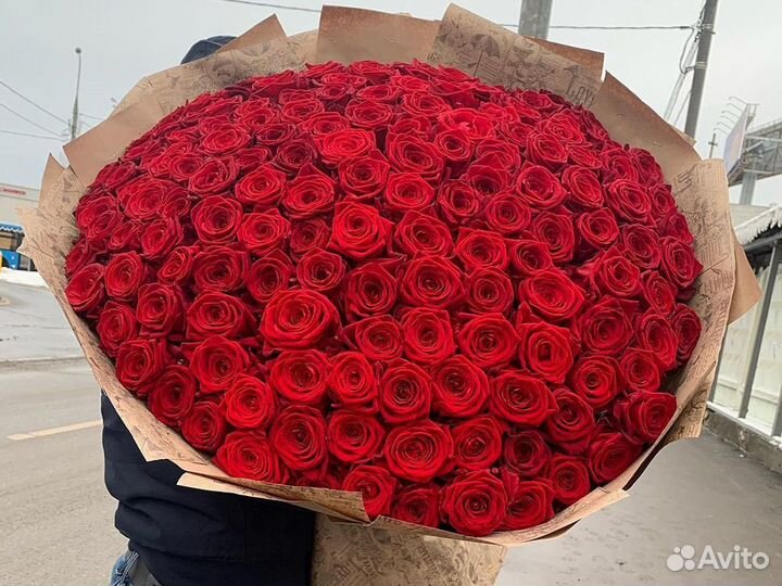 Розы, 101 роза, цветы оптом, доставка цветов