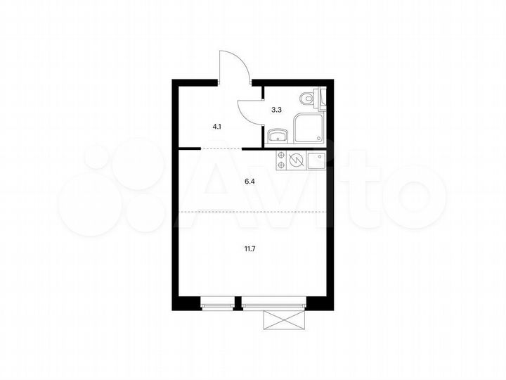 Квартира-студия, 25,5 м², 22/24 эт.