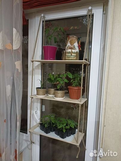 Полка подвесная на окно и стену для цветов