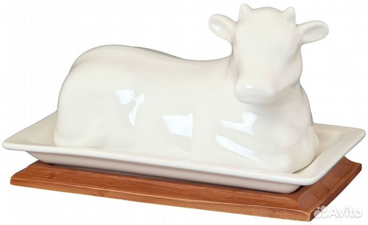 Масленка Коровка на деревянной подставке 20*11.5*1