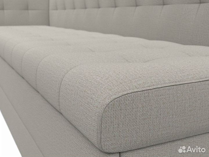 Диван кухонный Бриз с углом слева, рогожка, амур бежевый