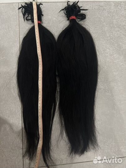 Натуральные волосы 55 см черные