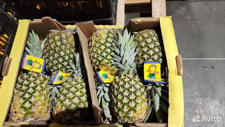 Ананасы голд сладкие спелые цена за ящик 13кг