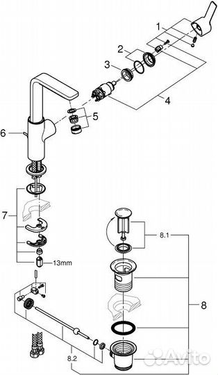 Смеситель для раковины Grohe Lineare New 23296DC1