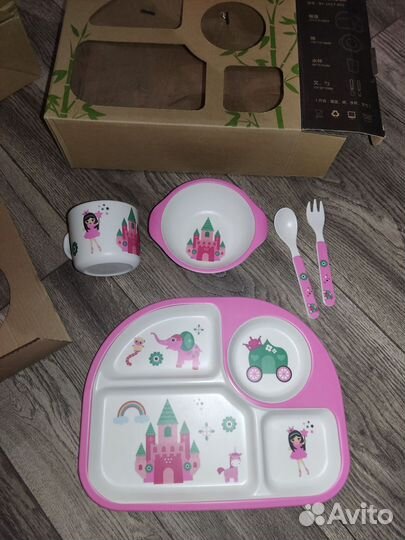 Набор детской посуды из бамбука