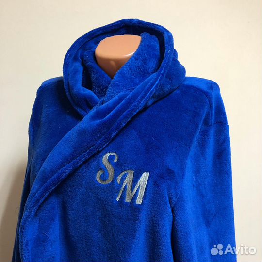 Плюшевый халат с именной вышивкой на заказ