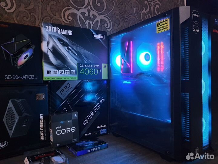 Мощный Пк RTX 4060Ti+Core i5-12490F/H670/SSD 1TB