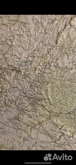 Карта рельефная СССР