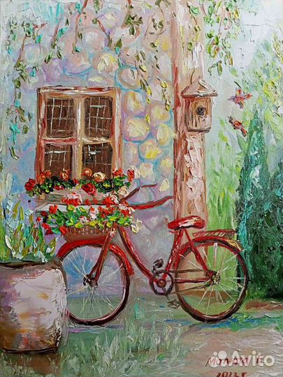 Картины маслом Велосипеды