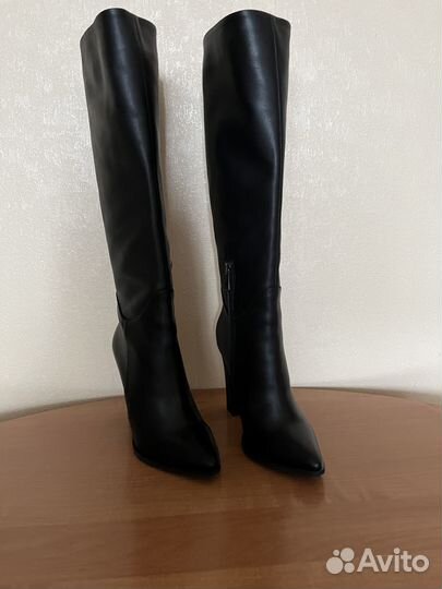 Сапоги демисезонные из натуральной кожи, 37 размер