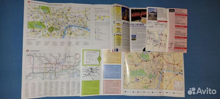 Буклеты туристические, карты из Англии