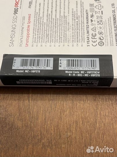 Ssd m2 samsung 980 PRO 2tb с радиатором оригинал