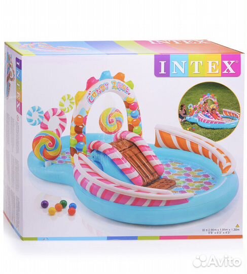 Детский бассейн с горкой надувной