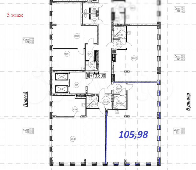 Офис, 105.8 м², 5 этаж БЦ