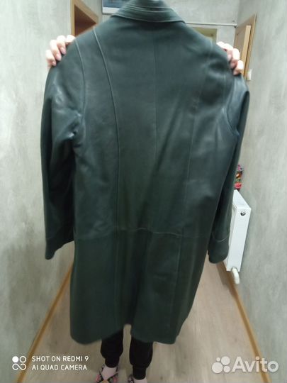 Кожаный плащ женский