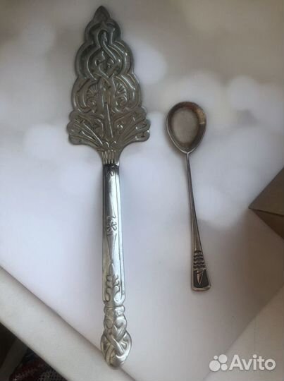 Лопатка для торта СССР и винтажная ложка