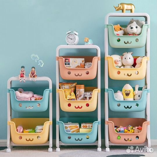 Стеллаж для игрушек на колесиках