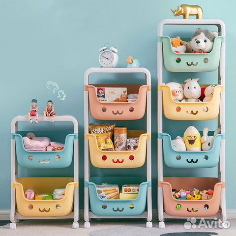 Стеллаж для игрушек на колесиках