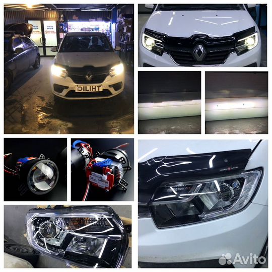 Bi-led линзы Diliht parrot для Renault Logan