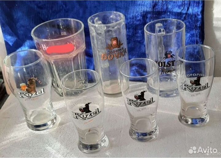 Пивные брендовые кружки, бокалы, рюмки