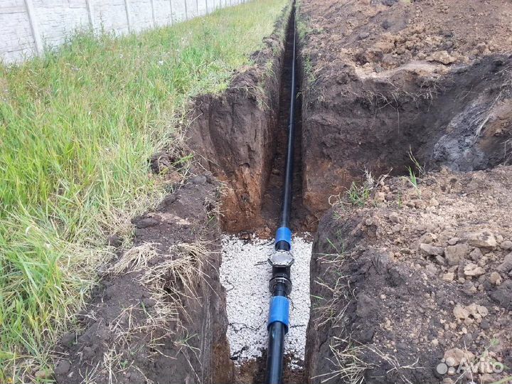 Прокладка водопровода и канализации