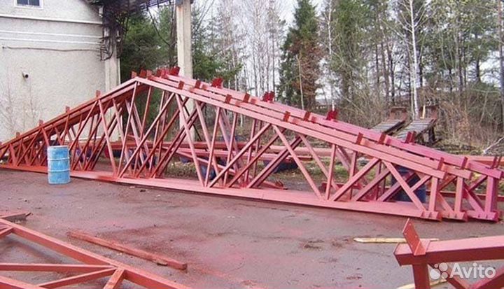 Изготовление односкатных металлических ферм