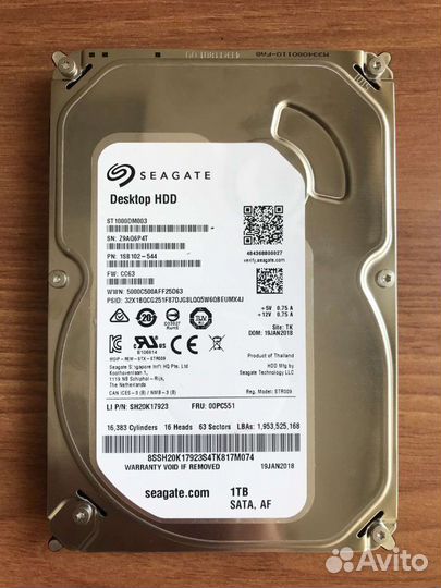 Жесткий диск Seagate 1 Tb 3,5