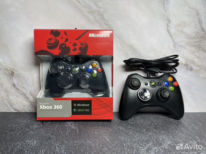 Геймпад Xbox 360 джойстик новый черный