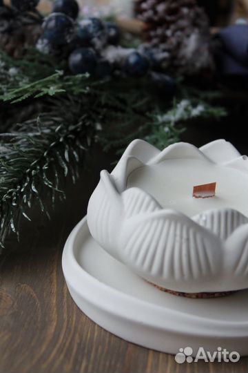 Белый лотос.Соевая свеча