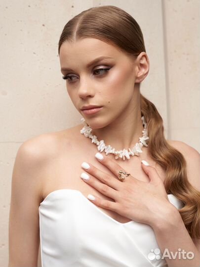 Колье чокер из натуральных камней ручной работы