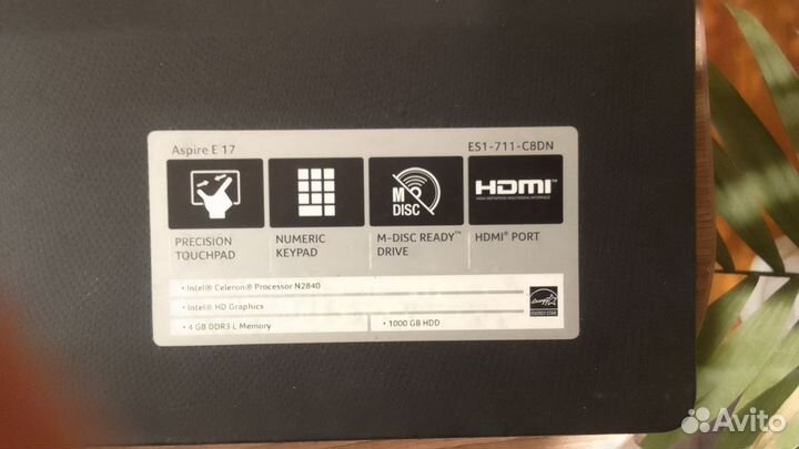 Ноутбук acer aspire E 17 ES1-711-C8DN