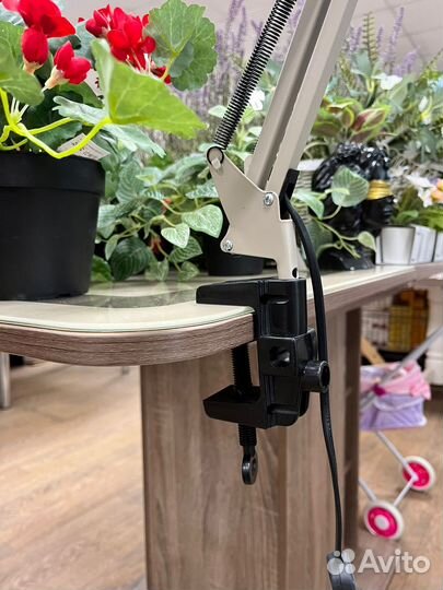 Лампа офисная Camelion KD-335 C26, E27, 40 Вт, цвет арматуры: тауп, цвет плафона/абажура: тауп