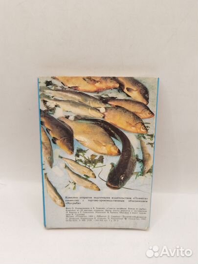 Комплект открыток Блюда из рыбы (22 шт), 1990