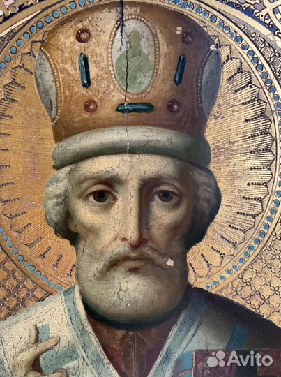 Икона Николай Чудотворец. Конец 19 века