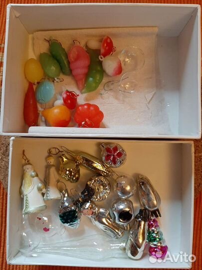 Елочные игрушки СССР на мини елку