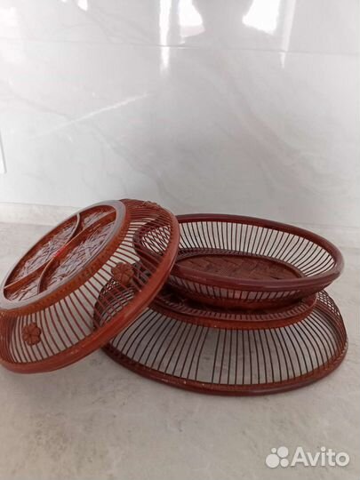 Вазочки, три, натуральный материал