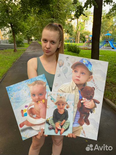 Портрет по фото на холсте, картина на холсте